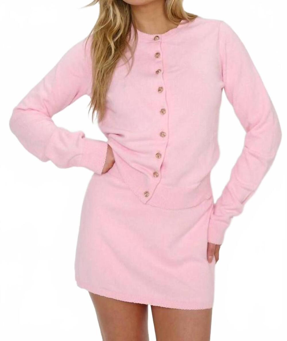 NEW SHOW ME YOUR MUMU cafe knit cardigan in pink